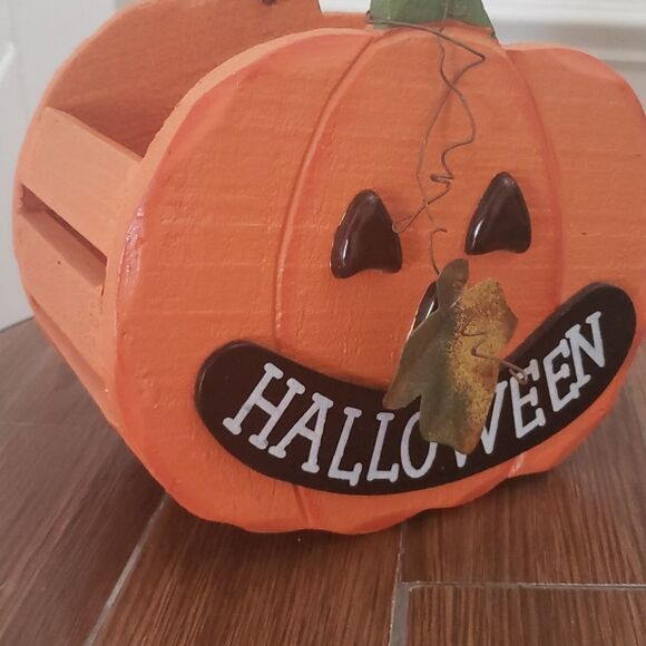 HalloweenâDecor WoodenâPumpkinâCrate - Picture 4 of 4